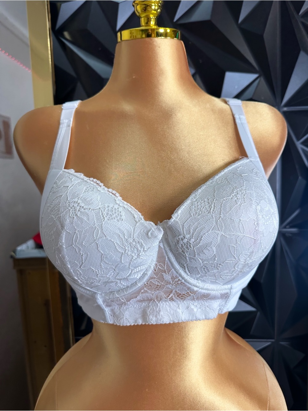 🔥Longline Lace Underwire Bra in White